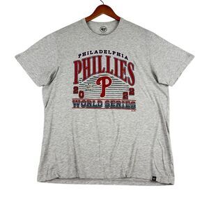 Philadelphia‎ Phillies 2022 World Series '47 T-Shirt Mens XL Gray Poly Cotton